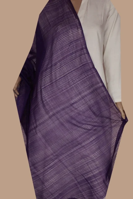 Dark Purple Handwoven Cotton Dupatta